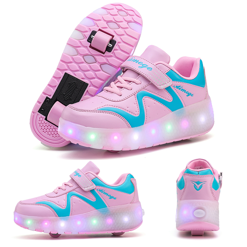 Street Fashion Boy - ファッション発光ローラースケート LED ライトスケートシンプルなファッション屋内スケートトレンドスニーカー少年少女の誕生日プレゼント