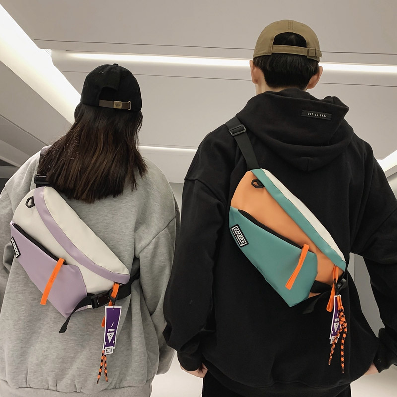 Street Fashion Types - チェストリグバッグ女性用ファニーパックストリートウェアチェストバッグ多機能ユニセックスナイロンヒップホップウエストバッグ電話ポケット