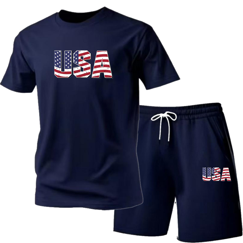 Street Fashion Summer 2026 - メンズ新作ストリートファッションカジュアルアウトドアTシャツショーツ上下セット2026メンズサマーアウトドアスポーツ通気性セット