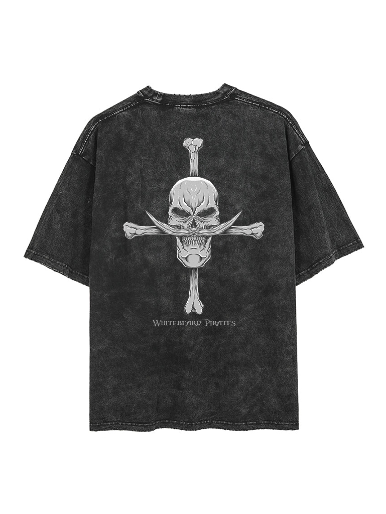 Street Fashion In Japan - ワンピースヴィンテージ白ひげ海賊団グラフィック両面 Tシャツメンズ 2026 夏のファッションオーバーサイズストリートトップ原宿 Y2K 服