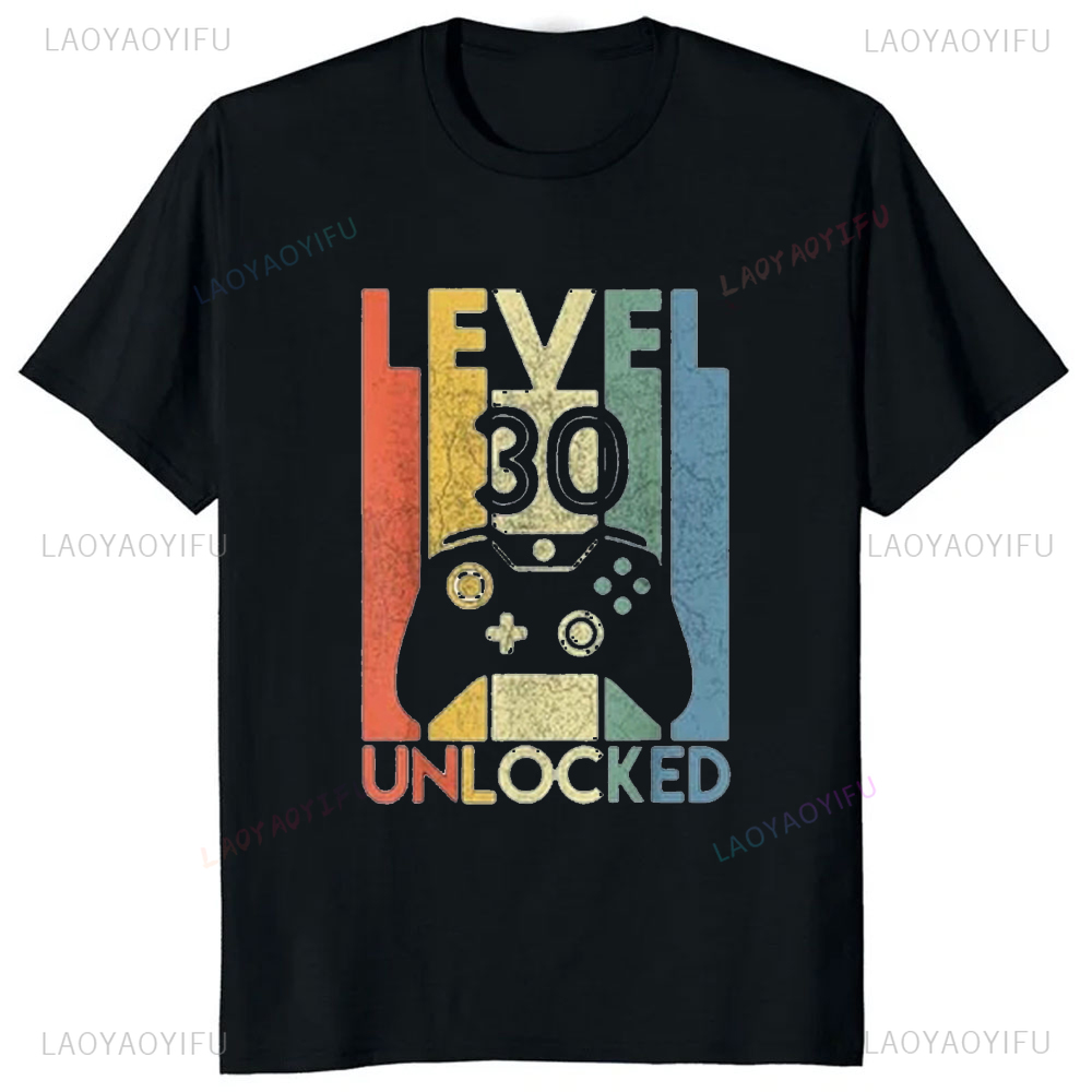Street Fashion Types - 男性用の30レベルのロック解除されたTシャツ,カジュアルなストリートウェア,ヒップスター,ルーズでソフト,誕生日プレゼントに最適