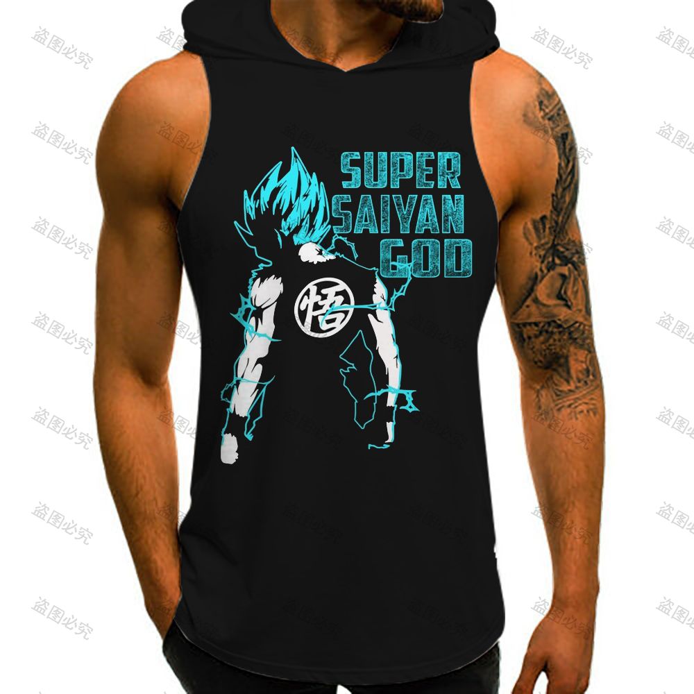 Street Fashion In Japan - ドラゴンボールZ悟空ベスト,ノースリーブ,トップ,男性用,ストリートウェア,ハイファッション,ベジータ,原宿