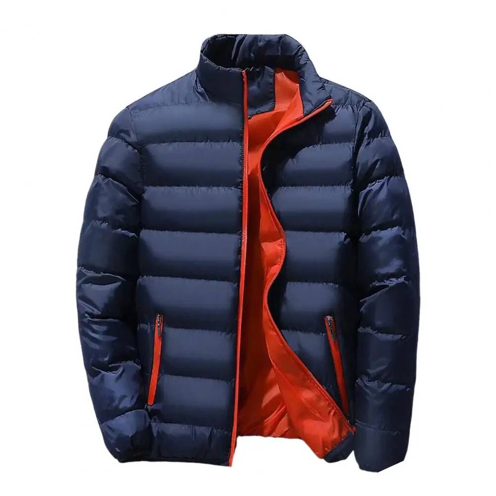 メンズスタンドアップカラー冬ジッパー厚手コットンコート無地ス - Queen Street Fashion のレビューと価格