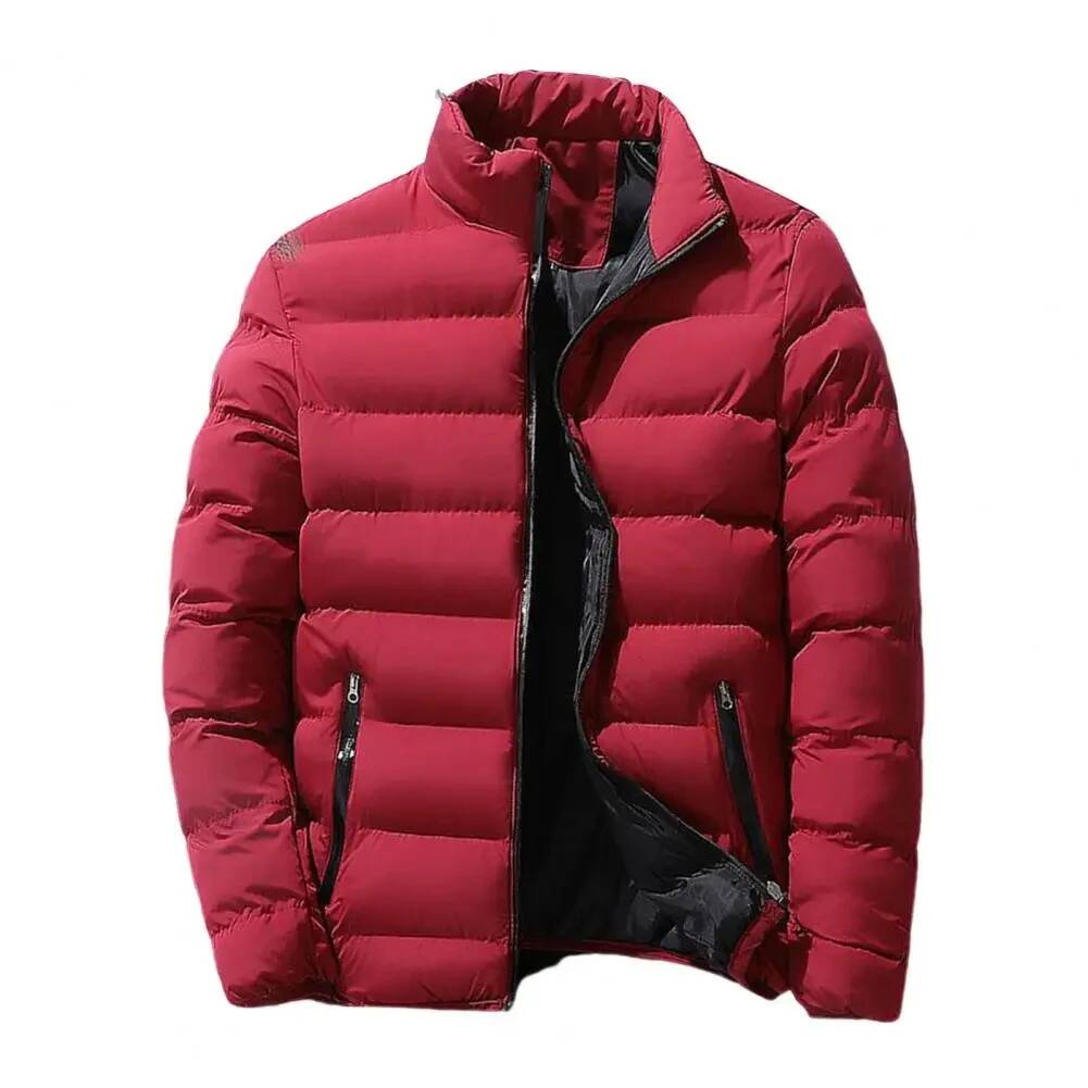 メンズスタンドアップカラー冬ジッパー厚手コットンコート無地ス - Queen Street Fashion のレビューと価格