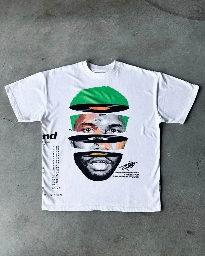 Y2K 新アメリカンレトロストリートポートレートプリント半袖 - Street Fashion Goth のレビューと価格