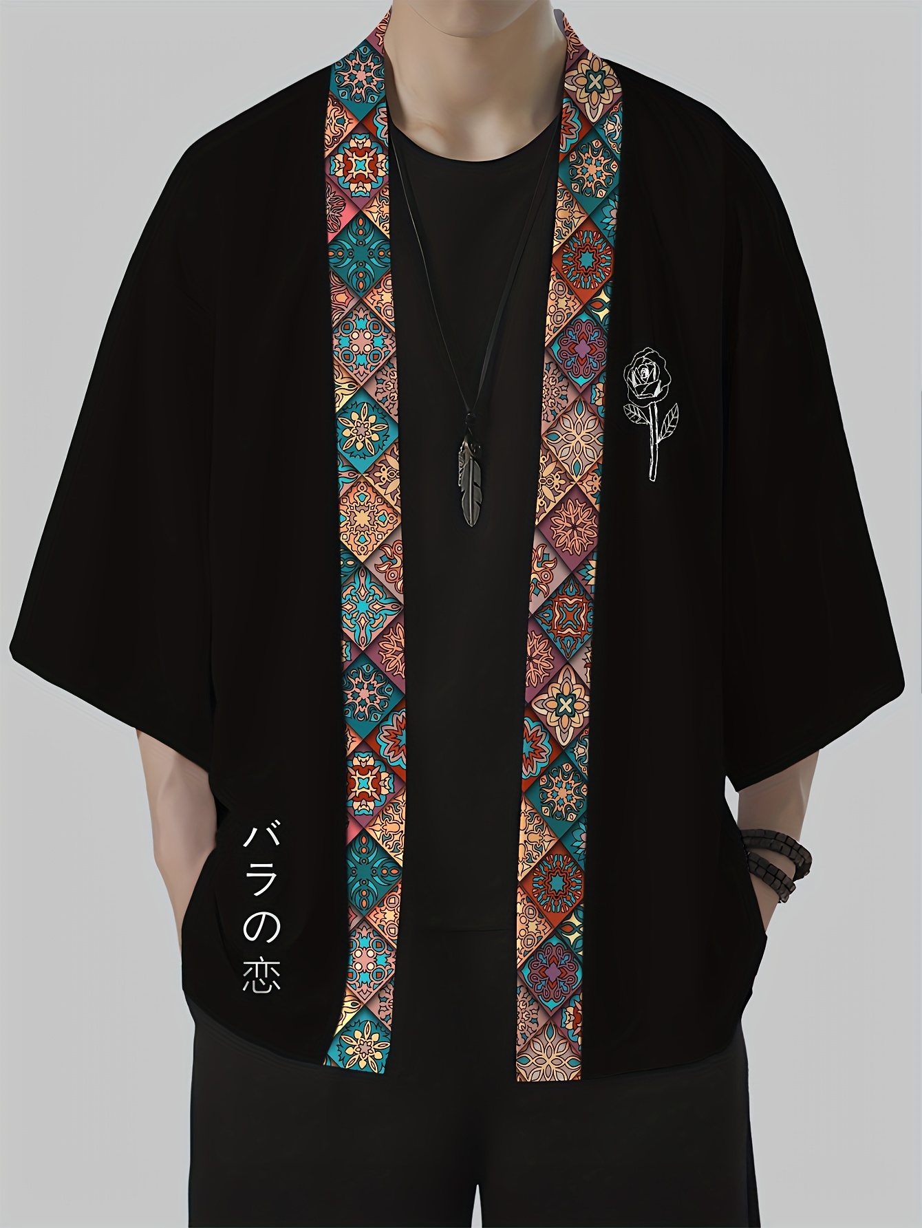 2026年夏メンズ着物3Dプリントデザイン通気性軽量カジュア - Street Fashion Kimono のレビューと価格
