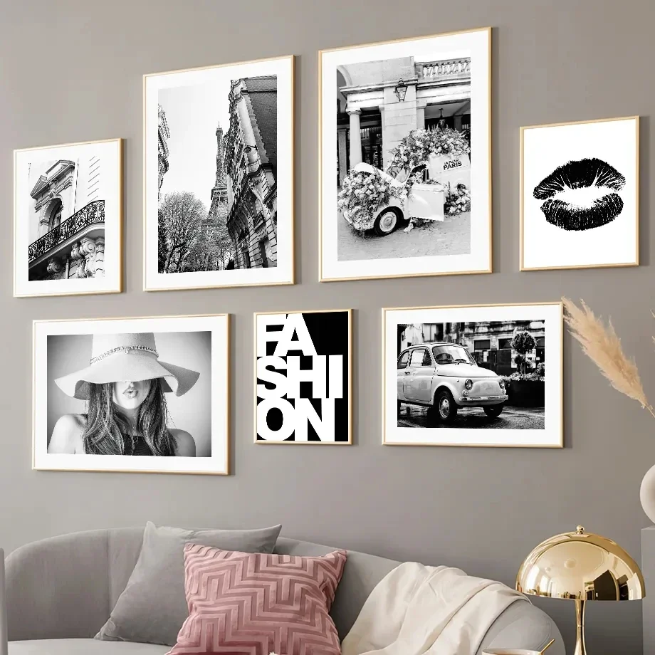 キャンバス絵画壁アートヨーロッパストリート写真風景写真白黒フ - Street Fashion Photographers のレビューと価格