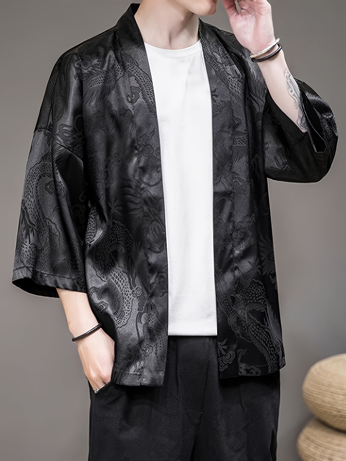 2026年夏メンズ着物3Dプリントデザイン通気性軽量カジュア - Street Fashion Kimono のレビューと価格