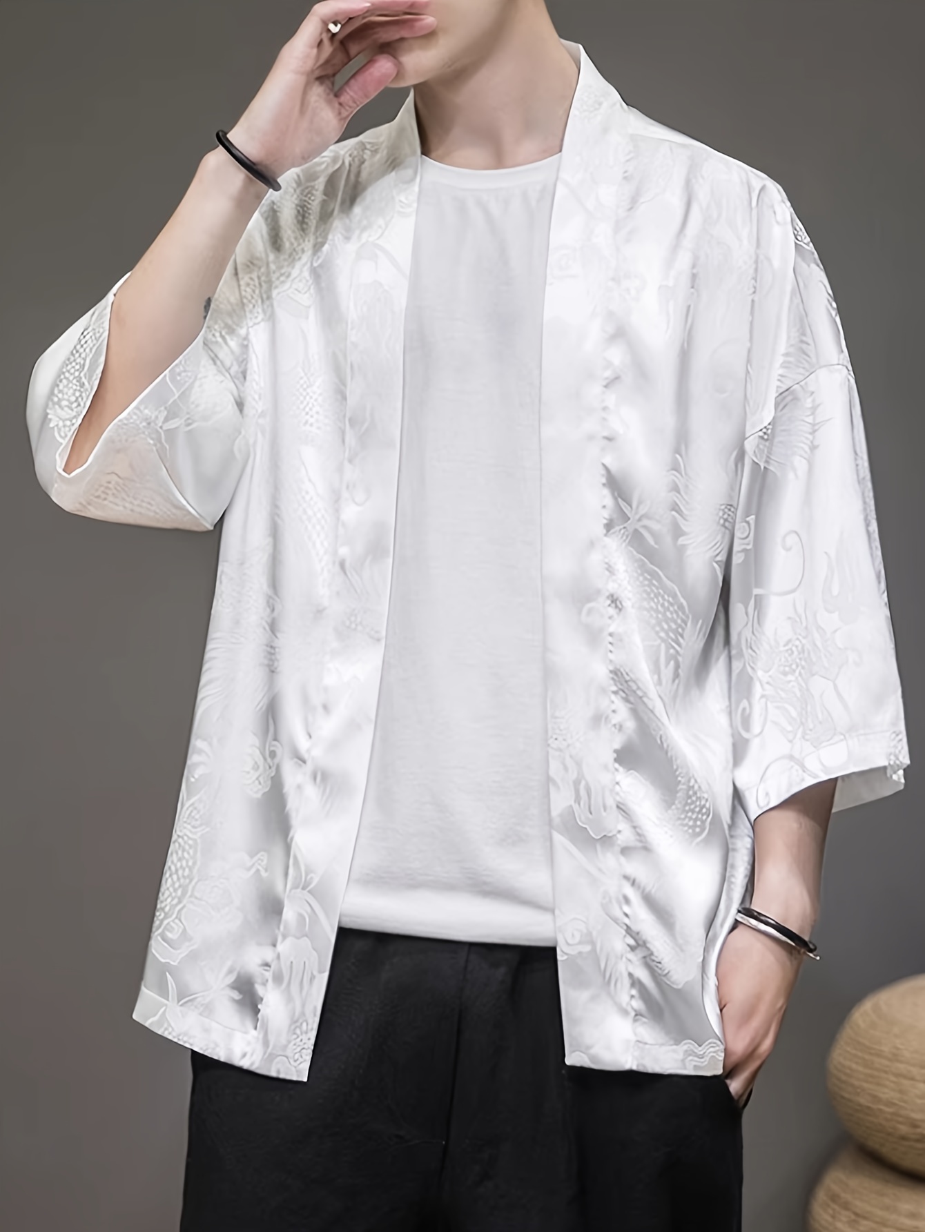 2026年夏メンズ着物3Dプリントデザイン通気性軽量カジュア - Street Fashion Kimono のレビューと価格