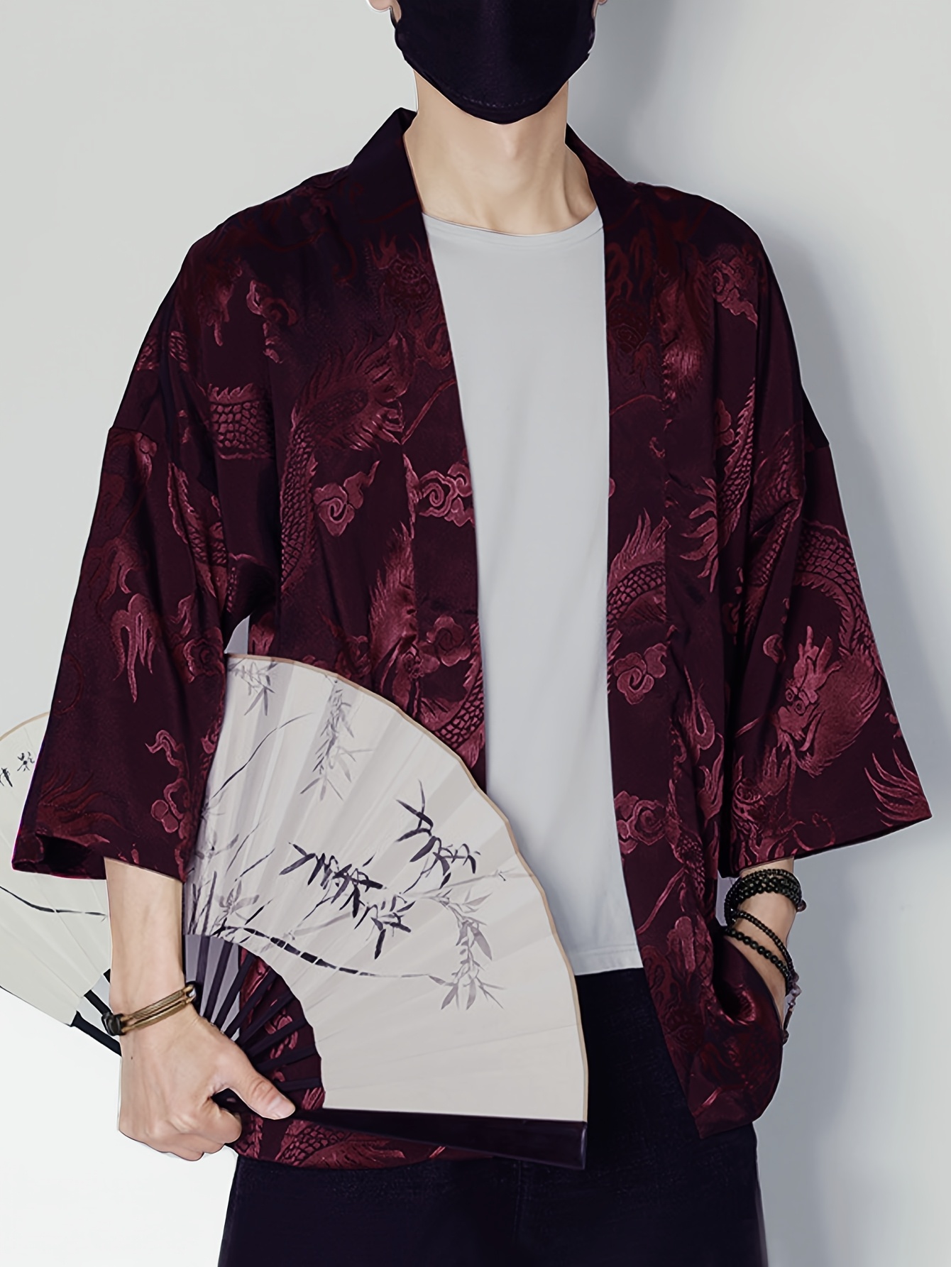 2026年夏メンズ着物3Dプリントデザイン通気性軽量カジュア - Street Fashion Kimono のレビューと価格