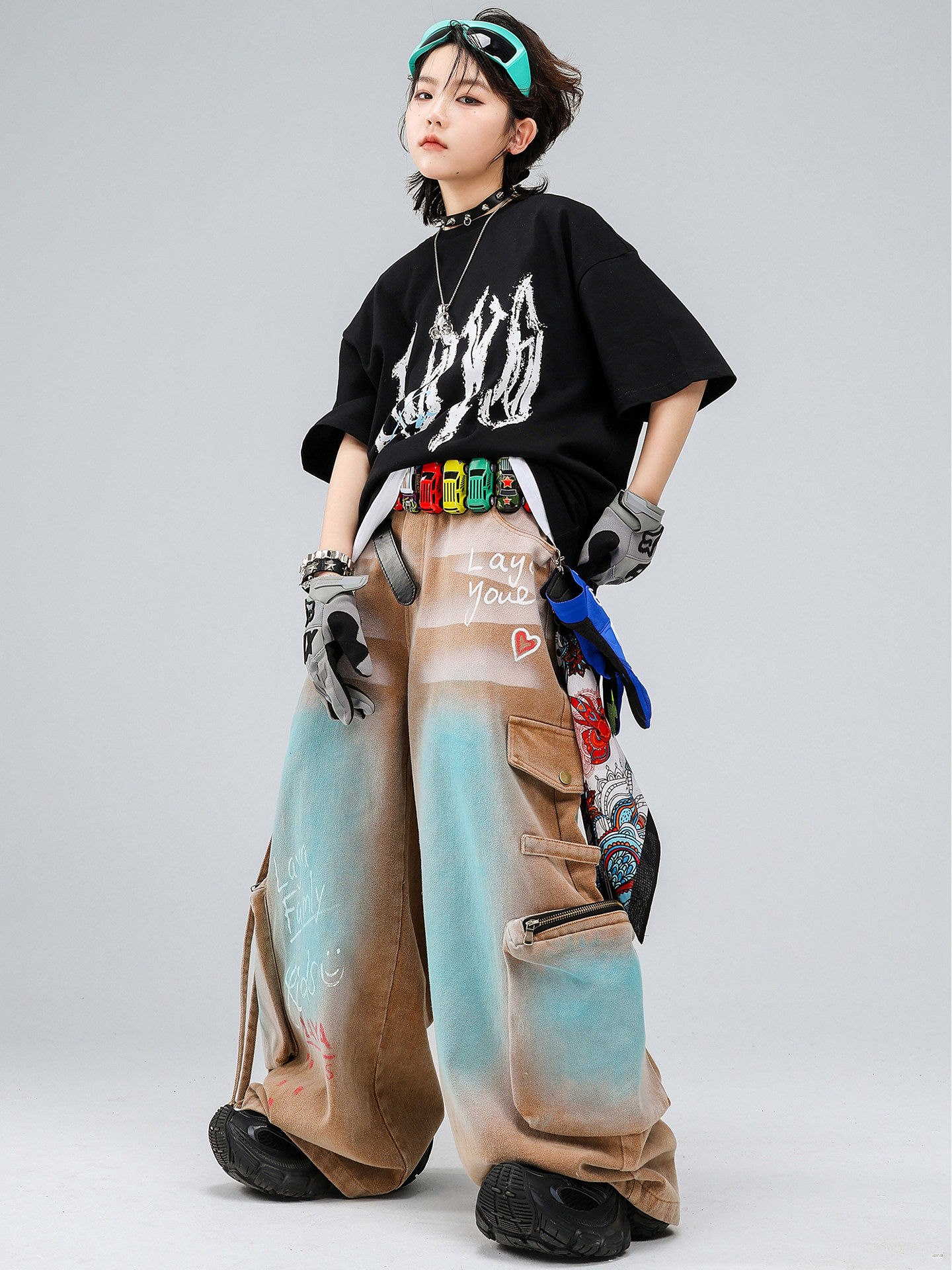 ボーイズヒップホップ服黒 Tシャツキッズファッションズボンだ - Street Fashion Boy のレビューと価格