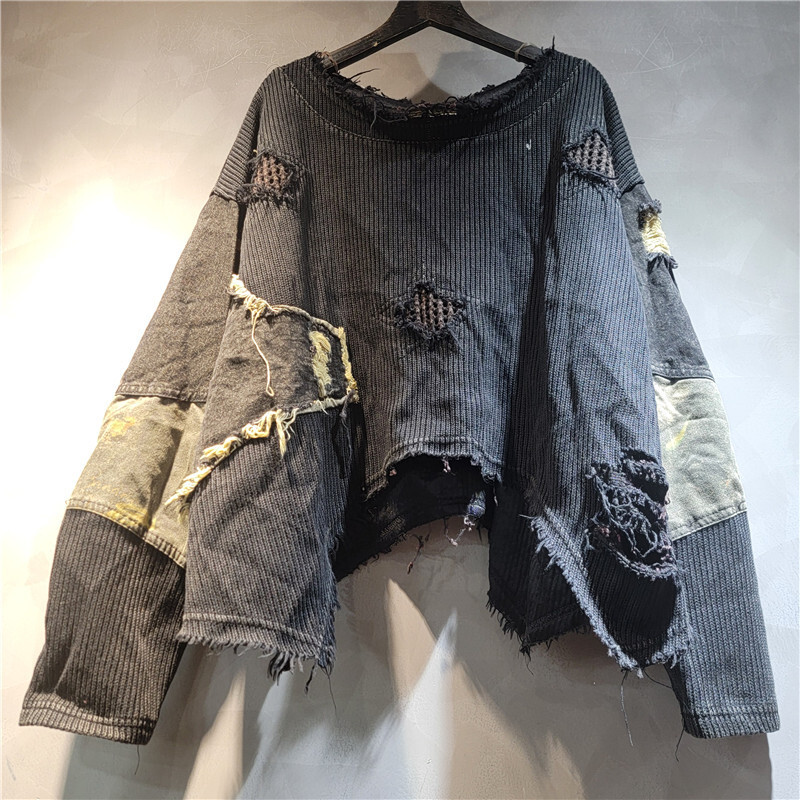 WTHT ファッション新しい女性の不規則なパッチワーク穴ルー - Street Fashion Winter 2025 のレビューと価格