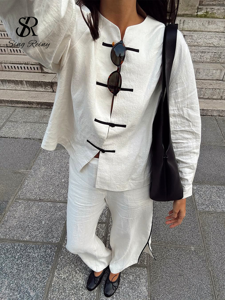 ソリッドカラーの女性用着物ジャケットとワイドレッグパンツのセ - Street Fashion Kimono のレビューと価格
