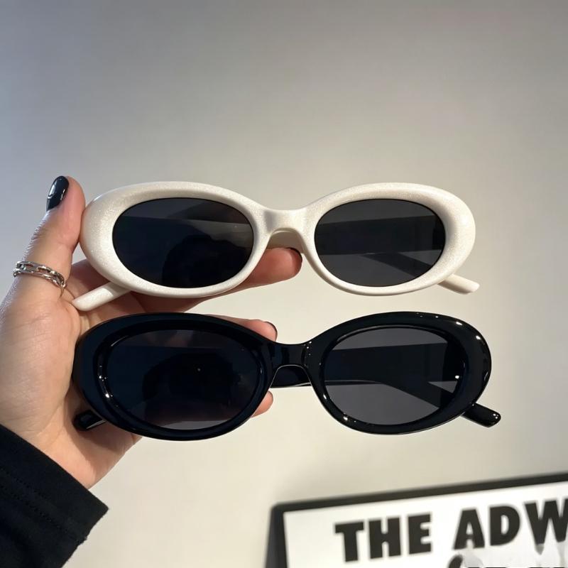 レトロオーバルサングラス 男女兼用 UV400保護シェード  - Street Fashion Photo のレビューと価格