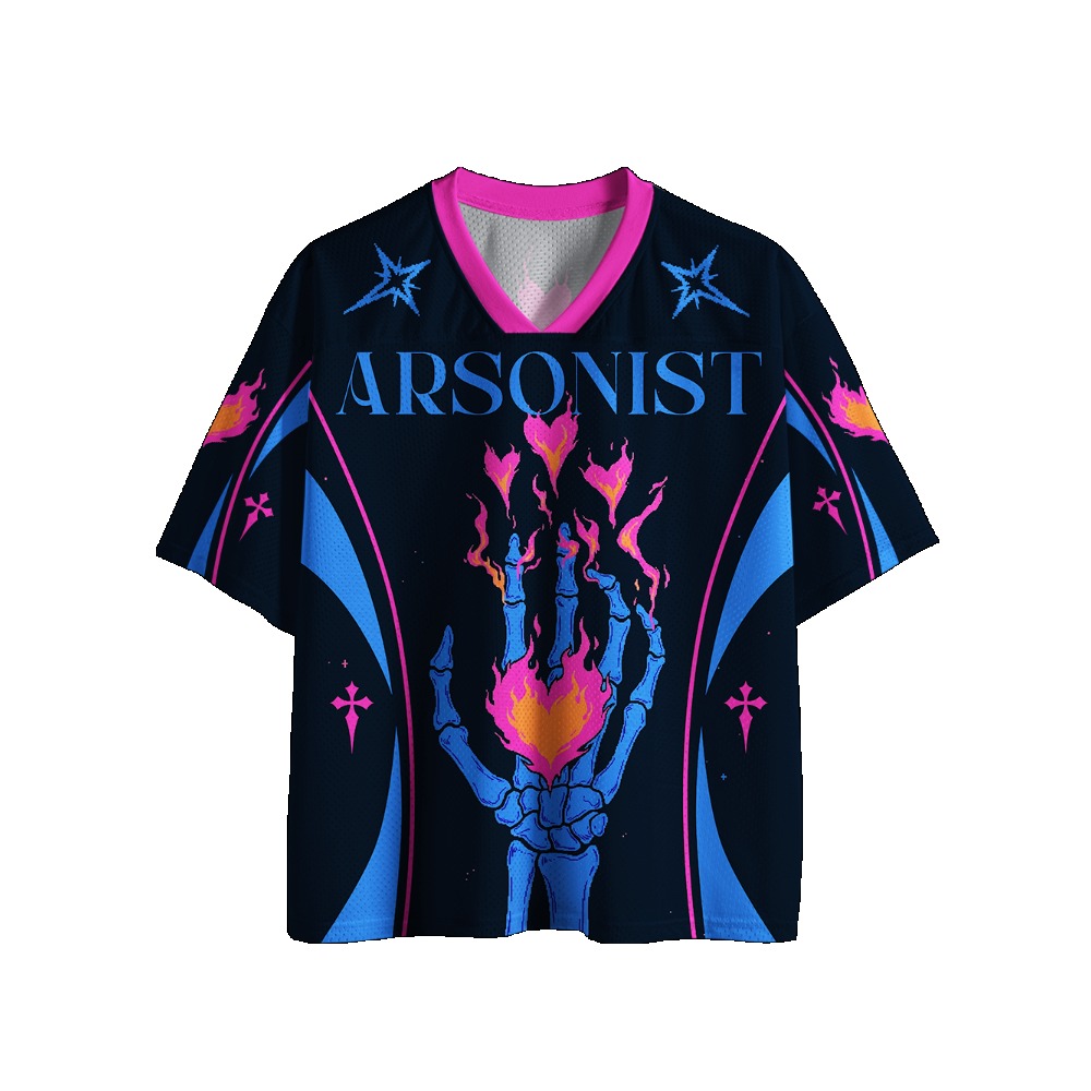ゴシックフットボールジャージ ヴィンテージプリント Vネック - Street Fashion Harajuku のレビューと価格